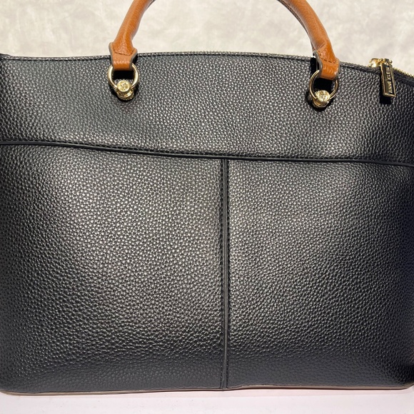 Anne Klein Black Textured Satchel Bag - Picture 3 of 8